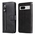 thumbnail image 4 of SaniMore Case for Google Pixel 7 6.3" 2022, Zipper Wallet Pocket Caed Slots Retro PU Leather Shockproof Drop-proof Flip Kickstand All-around Protective Shell for Google Pixel 7, Black, 4 of 12