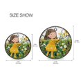 thumbnail image 2 of Girl Pluck Flowers Wall Clock Modern Decor Acrylic Clock Golden Hands 9.5in, 2 of 12