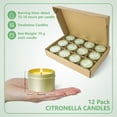 thumbnail image 7 of SCENTORINI Citronella Soy Wax Candles, Lemongrass Scent Candles for Outdoor Patio (12x2.5oz), 7 of 7