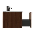 thumbnail image 2 of 30" Striped Walnut Bathroom Vanity with White Ceramic Sink, Wall Mounted Floating Bathroom Vanity for Modern Bathroom, 2 of 9