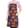 thumbnail image 5 of Halloween Pumpkins and Bats on Purple Apron-Garden Aprons for Women with Pockets-Cotton Linen Waterproof Kitchen Cooking Gardening Aprons Adjustable for Kitchen,Cooking,BBQ and Salon 32"x27", 5 of 7