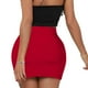 thumbnail image 2 of Falda corta ajustada de cintura elástica lisa para mujer: cintura alta con bolsillos, adecuada para el día a día, el deporte y las fiestas., 2 of 5