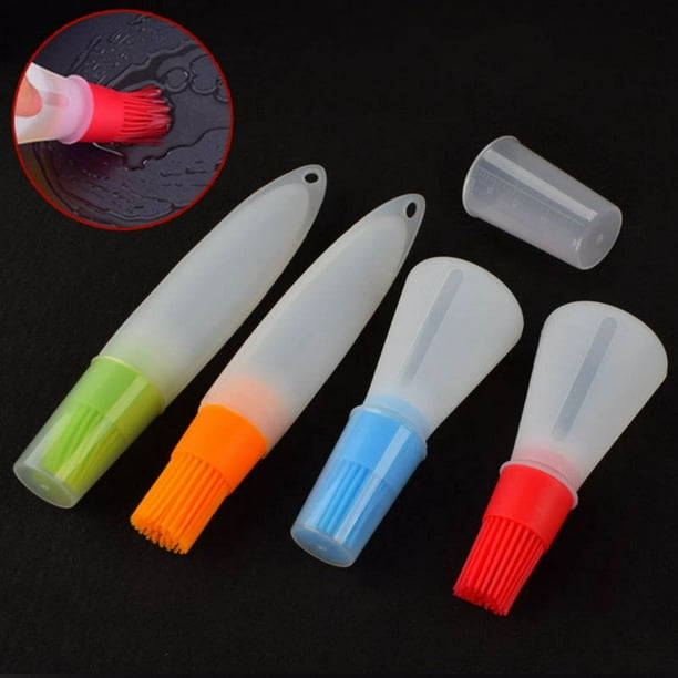 Fiudx Cepillo para Botellas de Aceite de Barbacoa, Material Resistente a Altas Temperaturas, Escala Precisa para Controlar El Aceite, Fácil de Limpiar, Multifuncional para Hornear y Hacer Panqueques,