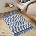 thumbnail image 3 of Hand Braided Bohemian Indian Traditional Colorful Cotton Chindi Area Rug Home Decor Rug Rag 24''x36'' with Tassel Fringes Machine Washable, 3 of 3