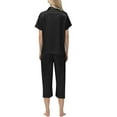 thumbnail image 6 of Ashirexll Pajamas for Women Set, Two Piece Sets for Women, Solid Color Ice Silk Satin Short Sleeve Top and Short Pant Home Set, 6 of 7