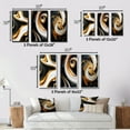 thumbnail image 4 of Designart "Black White Gold Wave Liquid Dimension I" Abstract Spirals Framed Wall Art Set Of 3 - Gold Transitional Frame Canvas Set For Living Room Decor, 4 of 6