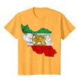 thumbnail image 4 of GEWSEY Women's Iran Map with Lion and Sun Emblem Vintage Persian Heritage V-Neck T-Shirt (Gold, L), 4 of 6