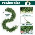 thumbnail image 4 of 4Pcs Christmas Norfolk Pine Garland, 6FT Real Touch Faux Green Garlands, Winter Artificial Greenery Garland for Mantle, Table, Stairs, Fireplace, Indoor & Outdoor Xmas Decorations, 4 of 12
