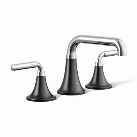 Kohler 27416-4N-CBL 0.5 GPM Tone Widespread Bathroom Sink Faucet - Polished Chrome Matte Black