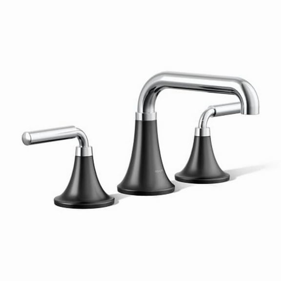 Kohler 27416-4N-CBL 0.5 GPM Tone Widespread Bathroom Sink Faucet - Polished Chrome Matte Black
