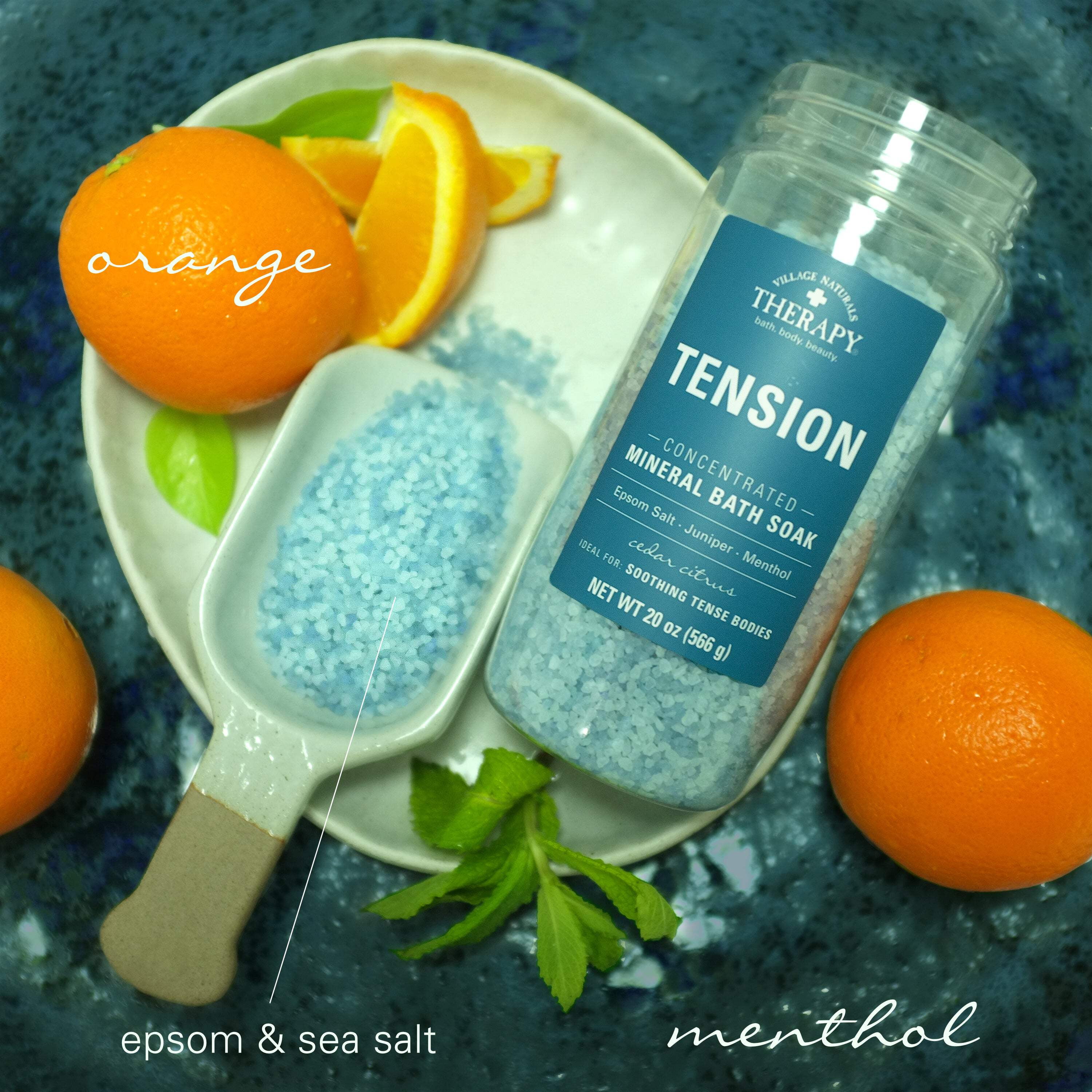 Village Naturals Therapy Tension Relief Concentrated Mineral Bath Soak