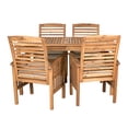 thumbnail image 2 of Manor Park 5-Piece Solid Wood Outdoor Patio Dining Set, Brown, 2 of 5