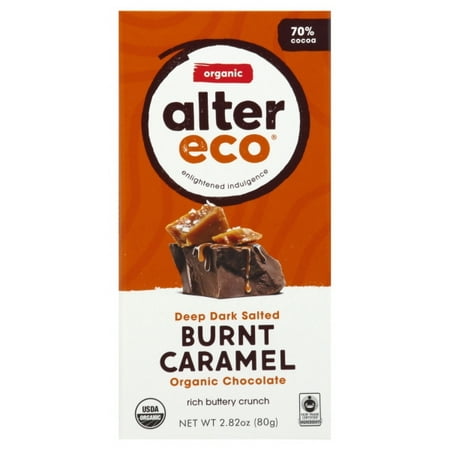 Alter Eco Organic Chocolate 70% Dark Salted Burnt Caramel, 2.82