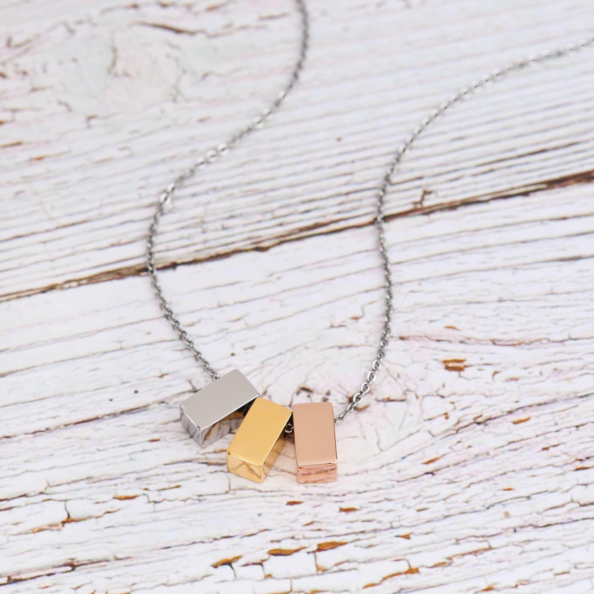 Mother and Daugther Mother's Day Gift, Mother's Day Gift from Daughter, Mother Day Gift Ideas, Necklace and Card Gift for Mom, Gift for Mom, Gift her Her[Multi-Color Triple Cube,Blue-Green Gradient]