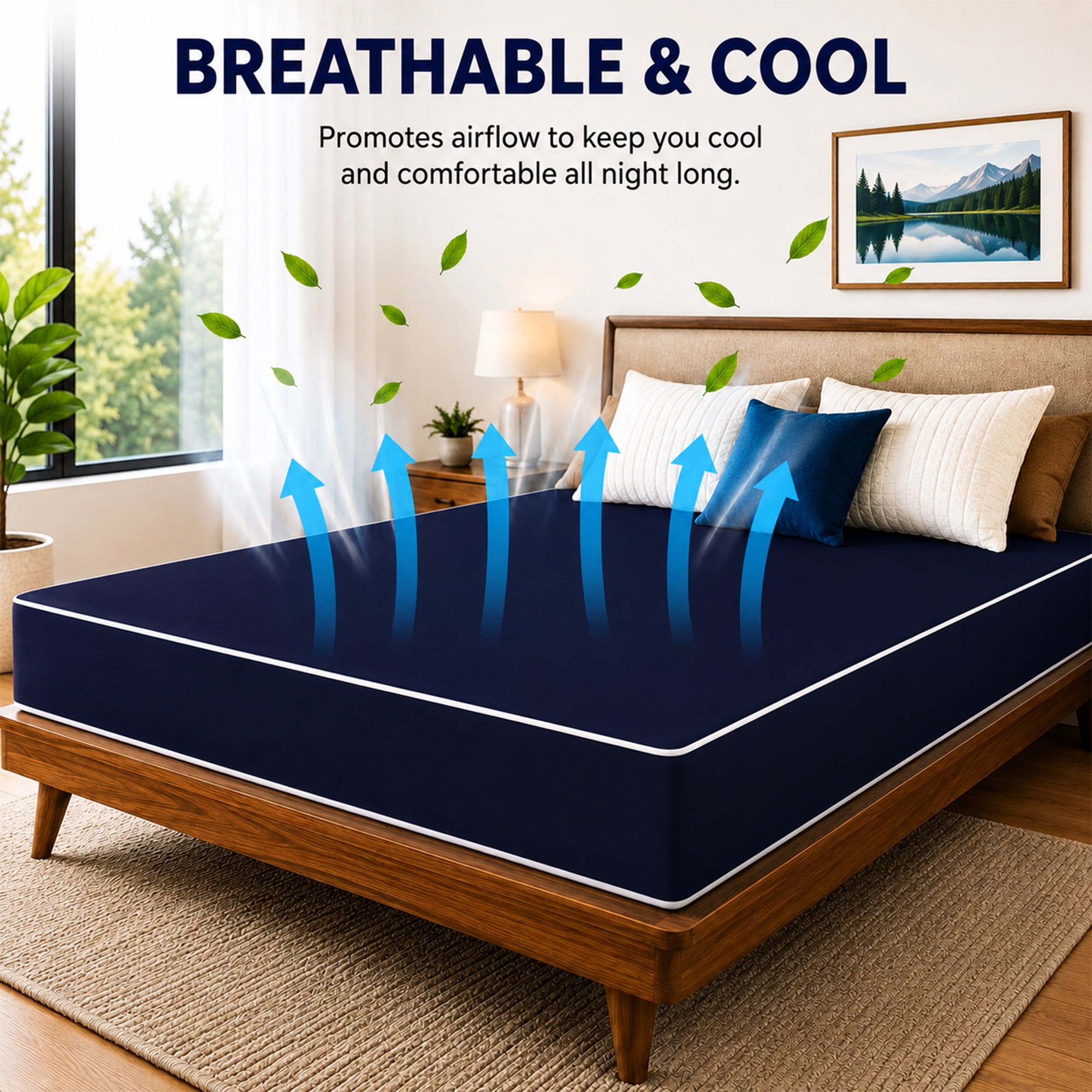 Continental Sleep, 6-Inch High Density Foam RV Mattress Replacement with Nylon Vinyl Cover, Waterproof, Medium Firm, Travel Camper Trailer Truck and Bunk, Pressure-Relief Support, 75" x 30"