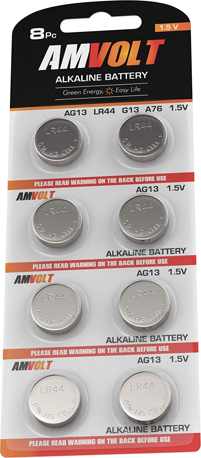 Buy Amvolt 8 Pack LR44 AG13 Battery [Ultra Power] Premium Alkaline 1.5 Volt Non Rechargeable