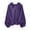 Purple, variant on lulshou Women's Casual Hoodies Long Sleeve V-Neck Solid Lightweight Pullover Tops Loose Sweatshirt, Blue L