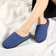 thumbnail image 5 of Adibosy Women's Memory Foam Slippers Casual House Shoes Indoor Warm Cozy Slippers Closed Toe Shoes Navy Blue, 5 of 7