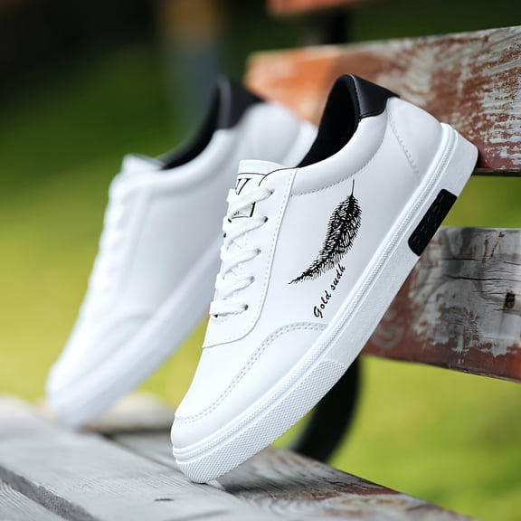Men'S White Sneakers, Lightweight And Comfortable Upper Casual Shoes, Outdoor Sports Skate Shoes