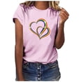 thumbnail image 2 of Baqcunre Valentine'S Day Shirts For Women Fashion Women Casual Colorful Love Print Short Sleeve O-Neck T-Shirt Blouse Tops(Pink S-4XL),Womens Tops Graphic Tees For Women Shirts For Women Womens Tops, 2 of 4