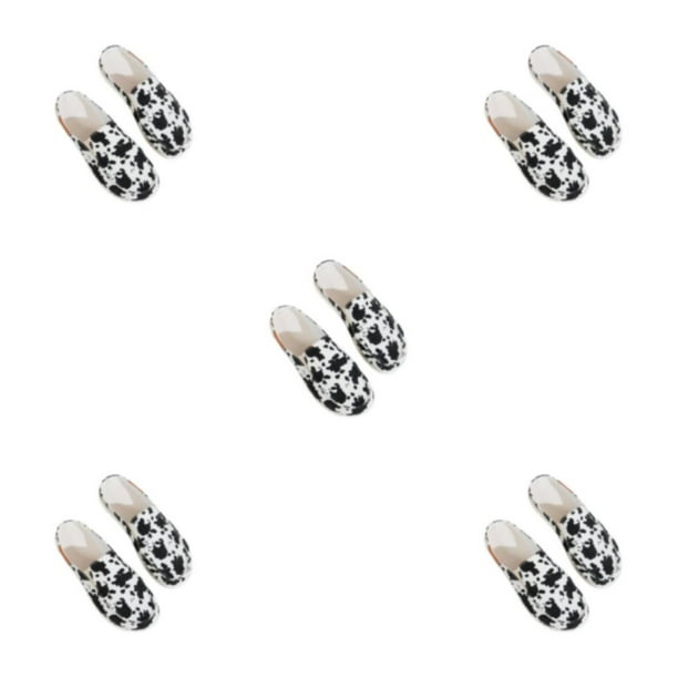 Minnieouse Zuecos cómodos y favorecedores para mujer de 2 piezas para diario en casa, zuecos y pantuflas para mujer, zapatos de lona, vaca 38 1 Type2 NO2