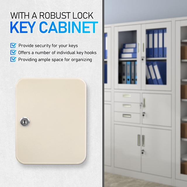 SKISUNO Caja Metálica Para Llaves Con Cerradura Y Montaje En Pared Ideal Para Uso En Casa