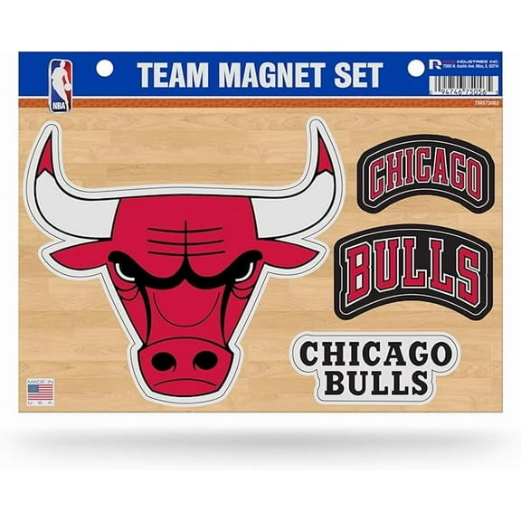 Bulls Die Cut Team Magnet Set Sheet, 8.5 x 11"