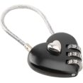 thumbnail image 1 of Couple Padlock, Heart Shaped 3 Digit Combination Security Padlock (black), 1 of 5