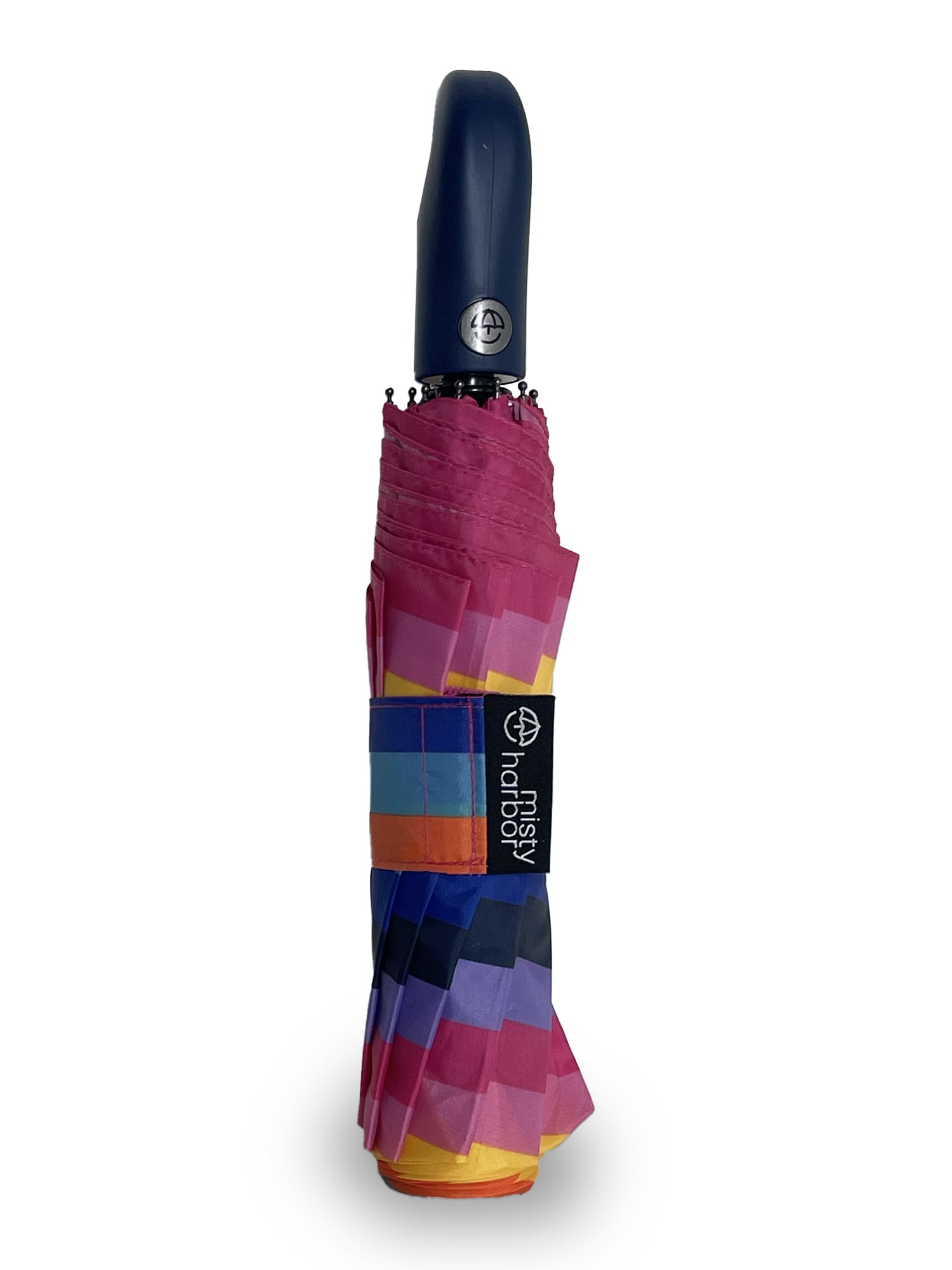 Misty Harbor 42" Automatic Open Rain Umbrella, Cherry Stripe