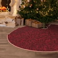 thumbnail image 5 of Balery Burgundy Floral Printed Christmas Tree Skirt , Merry Christmas Party Christmas Tree Decoration,Adjustable Tree Skirt-36", 5 of 6