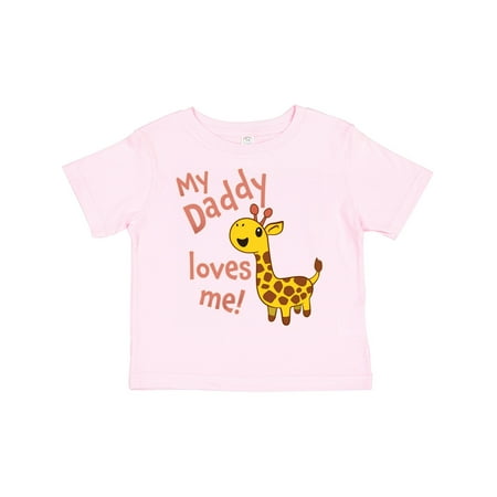 

Inktastic My Daddy Loves Me- Cute Giraffe Gift Toddler Boy or Toddler Girl T-Shirt