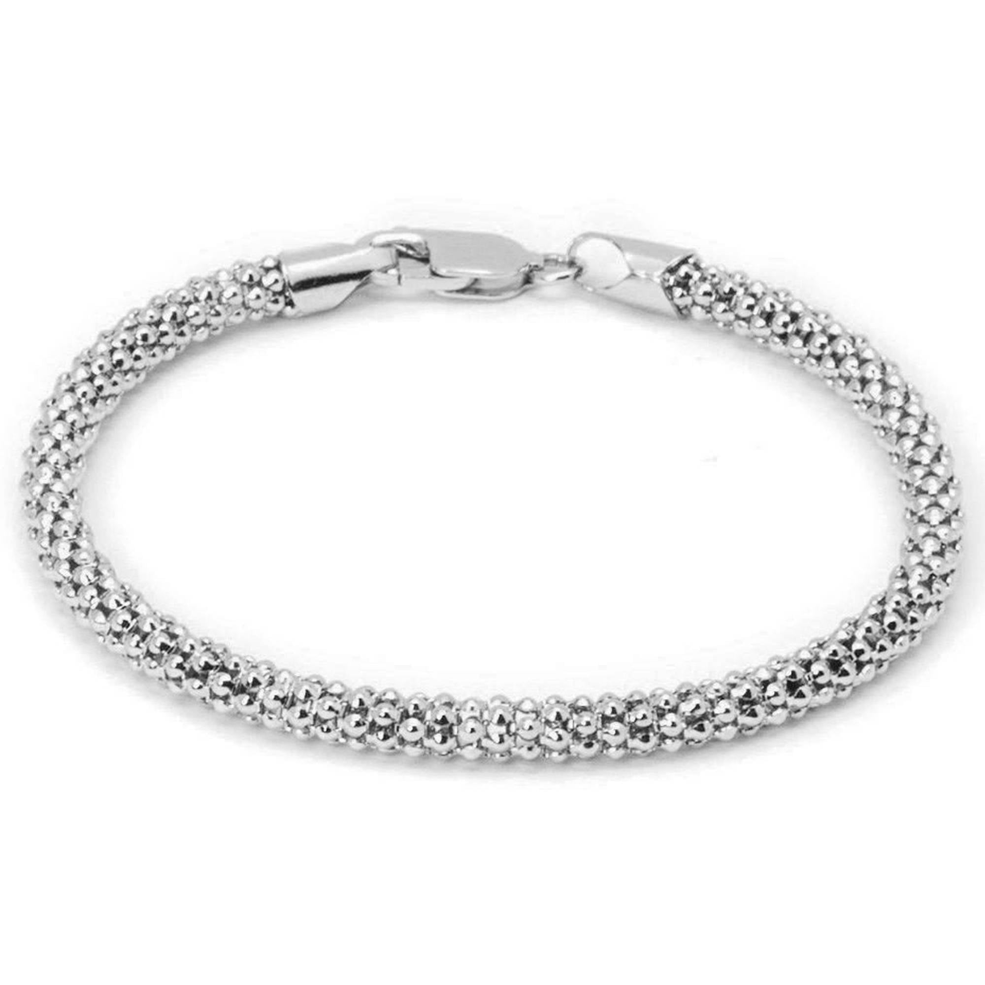 Sterling Silver 7 4.5mm Charm Bracelet With Attached Round Medallion Gold Horsehead Charm
