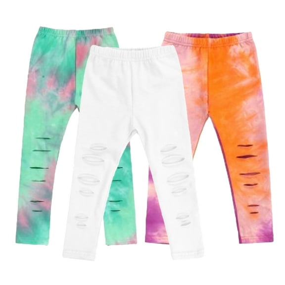 LYMAYTER Toddler Kids Waist Denim Pants Tie-Dye Distressed Denim Jeans Leggings Pants for Boys Girls 6M-5T