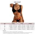thumbnail image 4 of Conjunto de bikini con nudo de corbata para mujer, traje de baño de 2 piezas sin espalda elegante a la moda, traje de baño para surf, fiesta en la piscina, negro L, 4 of 4