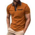thumbnail image 2 of Golf Shirts for Men Color Block Pollover Men's Polo Shirts Short Sleeve Heathy Moisture Wicking Casual Collared Shirts Button Down with Pockets Polo T Shirts for Men, 2 of 5