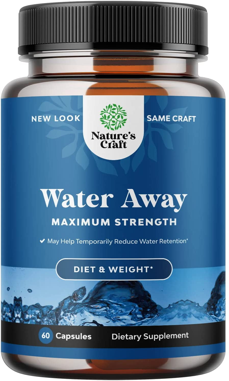 Water Away Pills and Diuretic Supplement - Diuretic Pills for Water Balance and Kidney Cleanse for Women and Men Infused with Dandelion Leaf Herbal Green Tea Extract Juniper Berry and Vitami