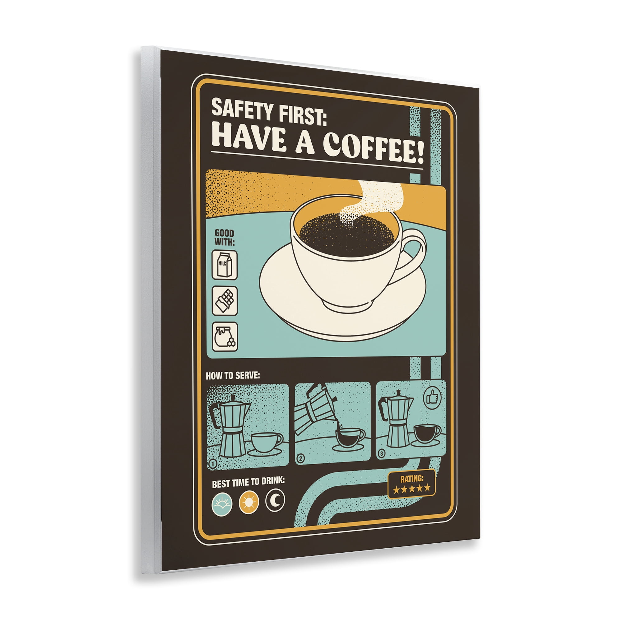 Stupell Industries Safety First Have A Coffee Wall Plaque Art, design by Tobe Fonseca