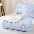 thumbnail image 4 of Erosebridal Blue Princess Bowknot Bed Spread Queen,Girls Cute Coquette Bowtie Theme Queen Coverlet Set For Kids,3-Piece, 4 of 7