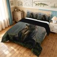 thumbnail image 2 of Manfei Farmhouse Style Grizzly Bear King Size Comforter Sets, Forest Landscape Comforters King Size, Cream Gray, Black Reversible, 3-Piece, 1 Comforter and 2 Pillowcases, 2 of 7