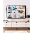 thumbnail image 3 of Outdoor TV Cover 30 to 32 Inch Weatherproof, Coastal Beach Themed Waterproof TV Screen Protector for Outside Decor with Zipper and Pocket 30"L x 19"H&nbsp; , Summer Ocean Starfish Shell Boat, 3 of 7
