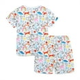 thumbnail image 5 of WIBACKER Two-Piece Pajamas for Girls Cute Animals Summer Short Sleeve PJ Set Kids Sleepwear 3-8T, 5 of 8