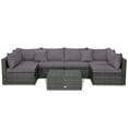 thumbnail image 2 of Gymax 7PCS Patio Rattan Sectional Sofa Set Outdoor Furniture Set w/ Grey Cushions, 2 of 10