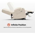 thumbnail image 6 of MCombo Medium Dual Motor Power Lift Recliner Chair with Massage and Heat for Elderly People, Infinite Position, Extended Footrest, Faux Leather 7679 (Cream White, Medium), 6 of 9