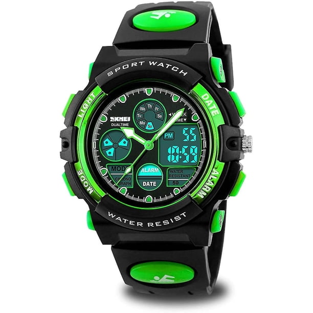 Reloj deportivo digital para niños, relojes deportivos impermeables para exteriores para niños y niñas, relojes electrónicos casuales para niños, analógicos, de cuarzo