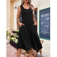 thumbnail image 3 of Zeagoo Sleeveless Dress for Women Casual Tank Midi Dress Crew Neck Flowy Dress Aline Tshirt Dress Ethnic Dress Cruise Dress Beach Sundress, 3 of 6