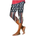 thumbnail image 2 of Wiyuqeen USA Flag Capris for Women High Waist Distressed Yoga Leggings Stretchy 4th of July Pants Plus Size Holiday Party Cparis, 2 of 5