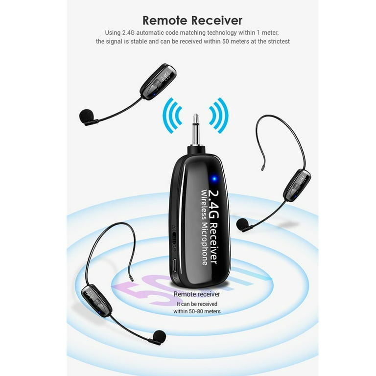 2.4G Wireless Microphone Headset Mic For Recording Teaching Voice