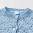 thumbnail image 5 of CUZIBR Kids Lace Cardigan Knit Sweater Button Down Hollow Out Long Sleeve Fall Jacket For Girls Lightweight Soft Comfy Solid Round Neck Coat,Blue,3-4 Years, 5 of 8