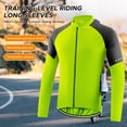 thumbnail image 2 of NFTIGB Men's Basic Riding Jerseys Full Zipper Long Sleeves Bike Shirt Reflective Strips Breathable Windbreaker Mountain Biking, Neon Green, Large (9.84 in / 25 cm), 2 of 8