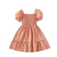 thumbnail image 1 of Cathalem Girl Fashion Swing Dress Ruffle Hem Flared Short Spaghetti Strap Dresses,RD3 4-5 Years, 1 of 5